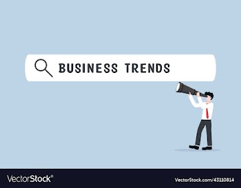 businessman looking business trends on search bar