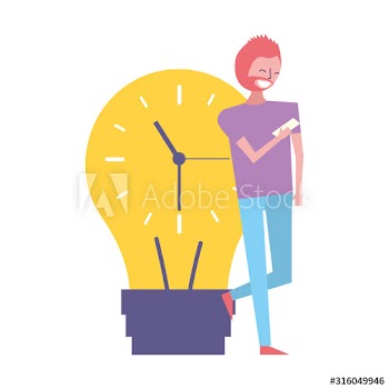 businessman mobile clock