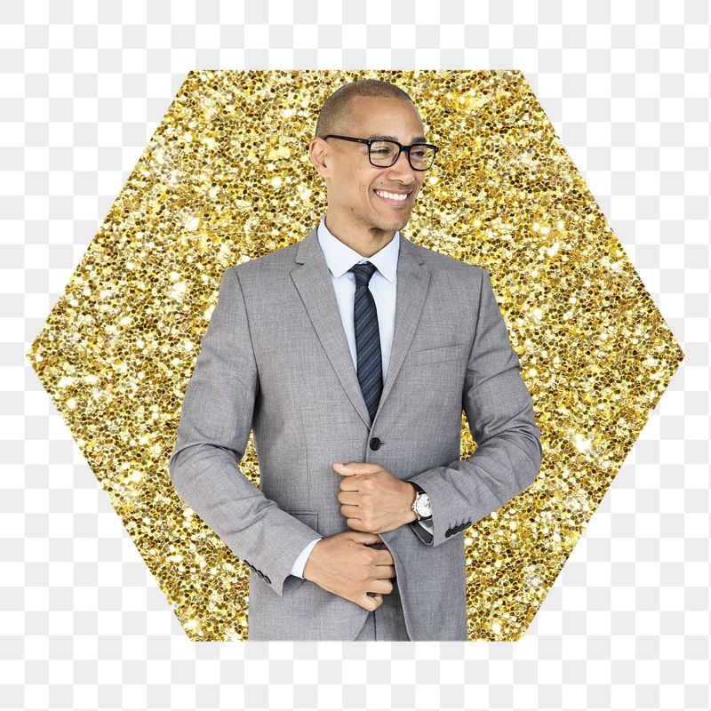 Businessman png badge sticker, gold | Free PNG - rawpixel