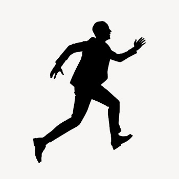 Businessman running silhouette clipart, black | Free Vector - rawpixel