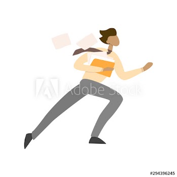 Businessman running with document