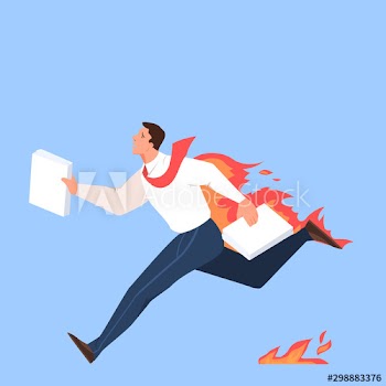 Businessman running with document