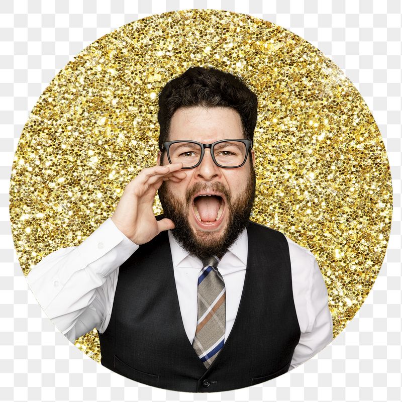 Businessman screaming png badge sticker, | Free PNG - rawpixel