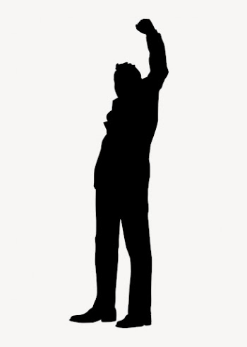 Businessman silhouette, raised fist, success | Free Vector - rawpixel