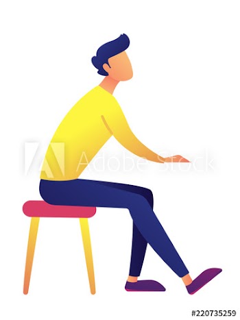 Businessman sitting on a chair and listening vector illustration