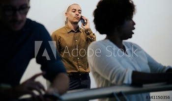 Businessman talking on his phone