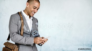 Businessman texting