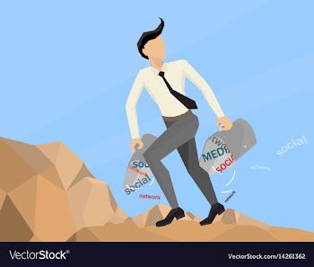 Businessman try social media vector image