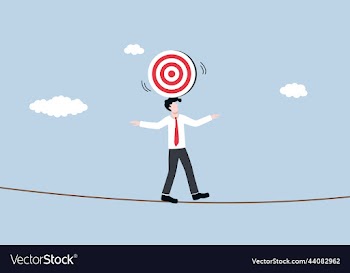 businessman try to maintain target on his head