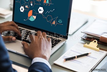 Businessman using a laptop