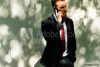 Businessman using mobile phone communication technology