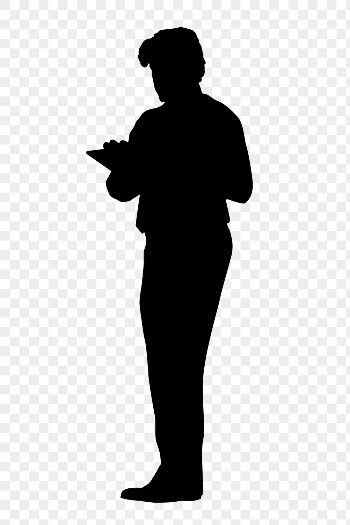 Businessman using tablet png silhouette | Free PNG - rawpixel