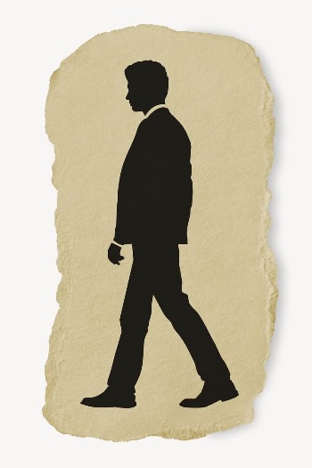 Businessman, walking silhouette ripped paper, | Free PSD - rawpixel