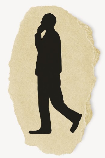 Businessman walking silhouette torn paper, | Free PSD - rawpixel