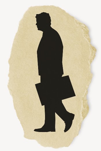 Businessman walking silhouette torn paper, | Free PSD - rawpixel