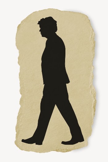 Businessman walking silhouette torn paper, | Free PSD - rawpixel
