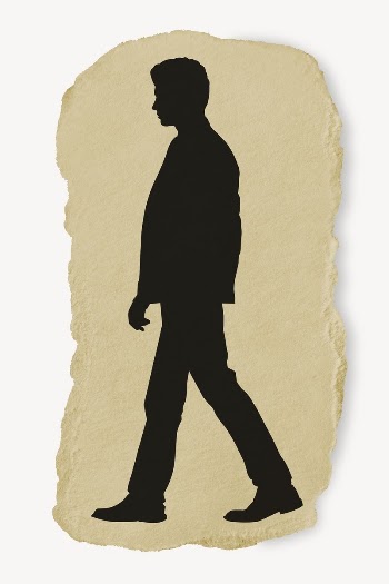 Businessman walking silhouette torn paper, | Free PSD - rawpixel
