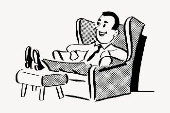 Businessman watching TV clipart, cartoon | Free Vector - rawpixel
