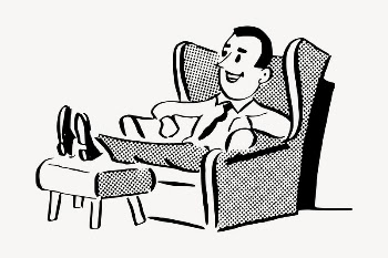 Businessman watching TV sticker, cartoon | Free PSD - rawpixel