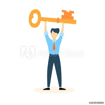 Businessman with key