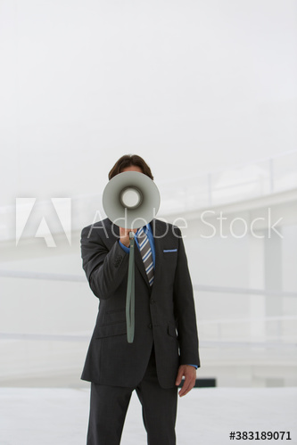 Businessman with megaphone