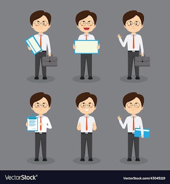 businessman with various poses expressions