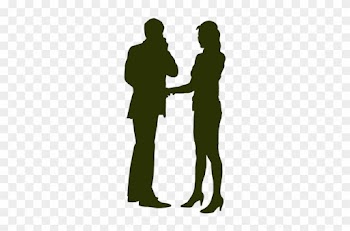 Businessman Woman Talking Silhouette - Silhouette People Talking Png