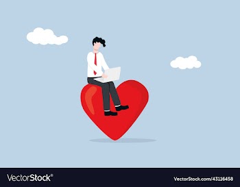 businessman working on big heart
