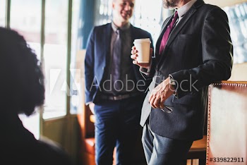 Businessmen having a coffee break