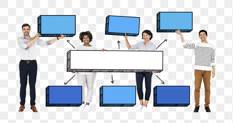 Businesspeople holding png mind maps, | Free PNG - rawpixel
