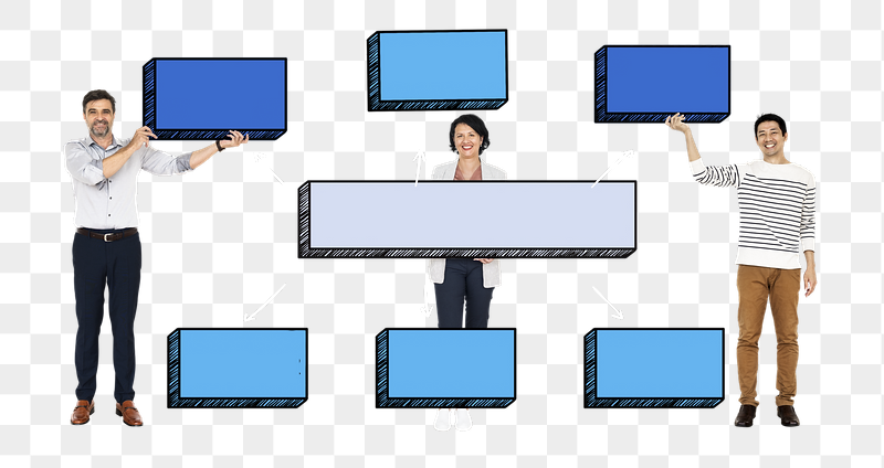 Businesspeople holding png mind maps, | Free PNG - rawpixel