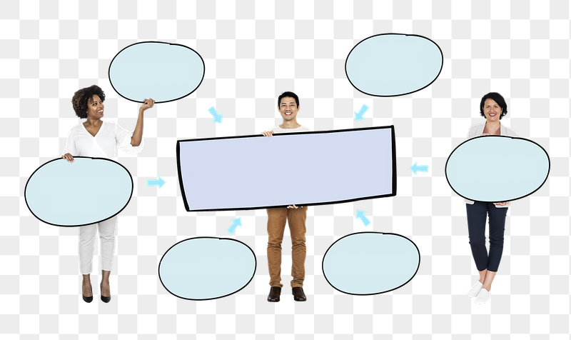 Businesspeople holding png mind maps, | Free PNG - rawpixel