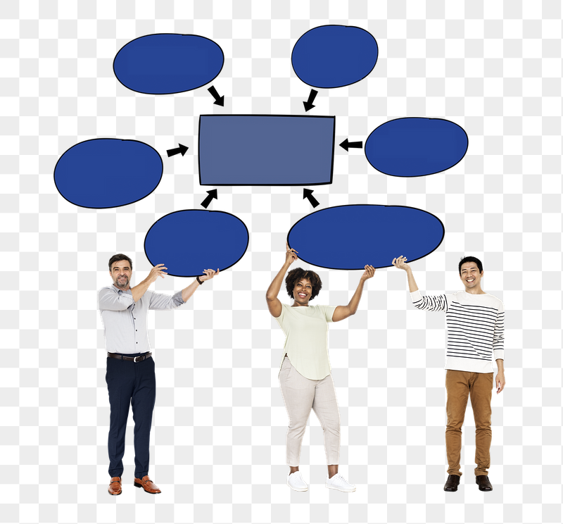 Businesspeople holding png mind maps, | Free PNG - rawpixel