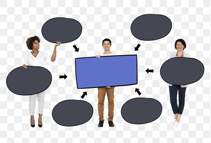 Businesspeople holding png mind maps, | Free PNG - rawpixel