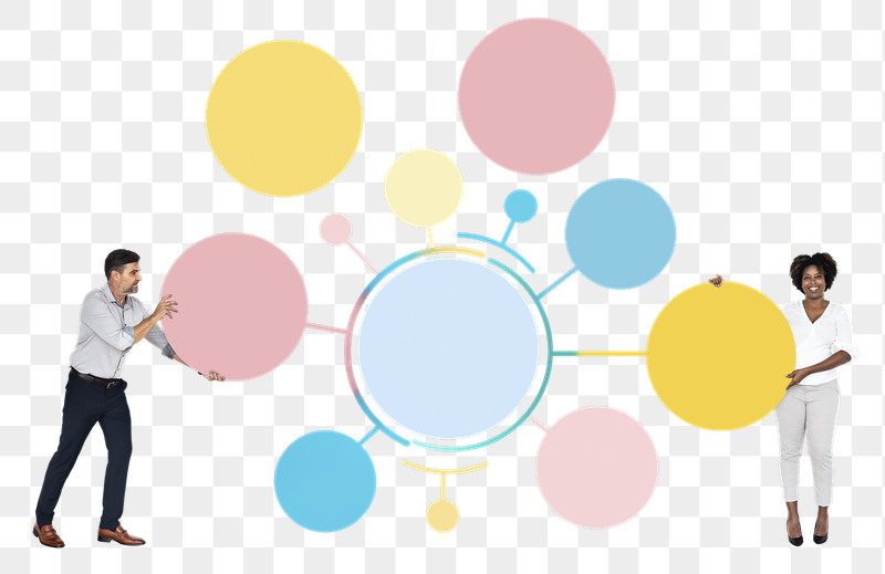 Businesspeople holding png mind maps, | Free PNG - rawpixel