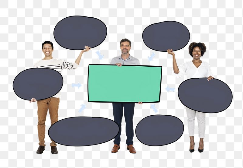 Businesspeople holding png mind maps, | Free PNG - rawpixel