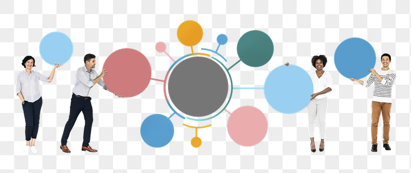 Businesspeople holding png mind maps, | Free PNG - rawpixel