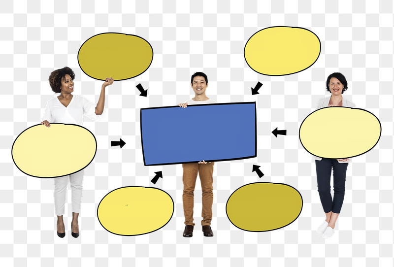 Businesspeople holding png mind maps, | Free PNG - rawpixel