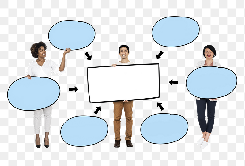 Businesspeople holding png mind maps, | Free PNG - rawpixel