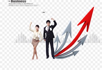 Businessperson Arrow - Business men and women with the arrow 
