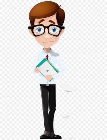 Businessperson Cartoon Flyer - Cartoon Books in hand-painted glasses middle-aged business people 