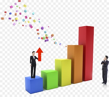 Businessperson Chart - Business people and bar chart 