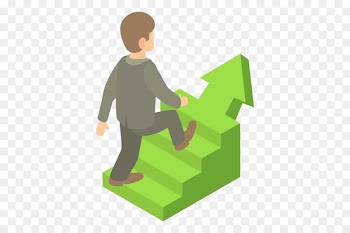 Businessperson Ladder Icon - The green arrow man 