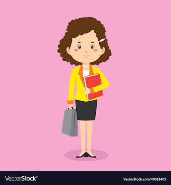 businesswoman character standing with file
