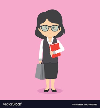 businesswoman character standing with file