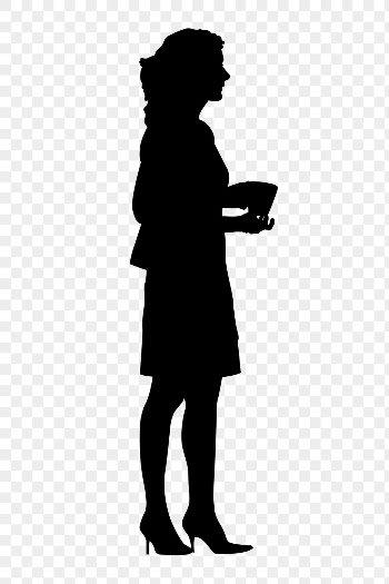 Businesswoman holding coffee cup silhouette | Free PNG - rawpixel