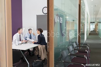 Businesswoman interviewing for job in conference room