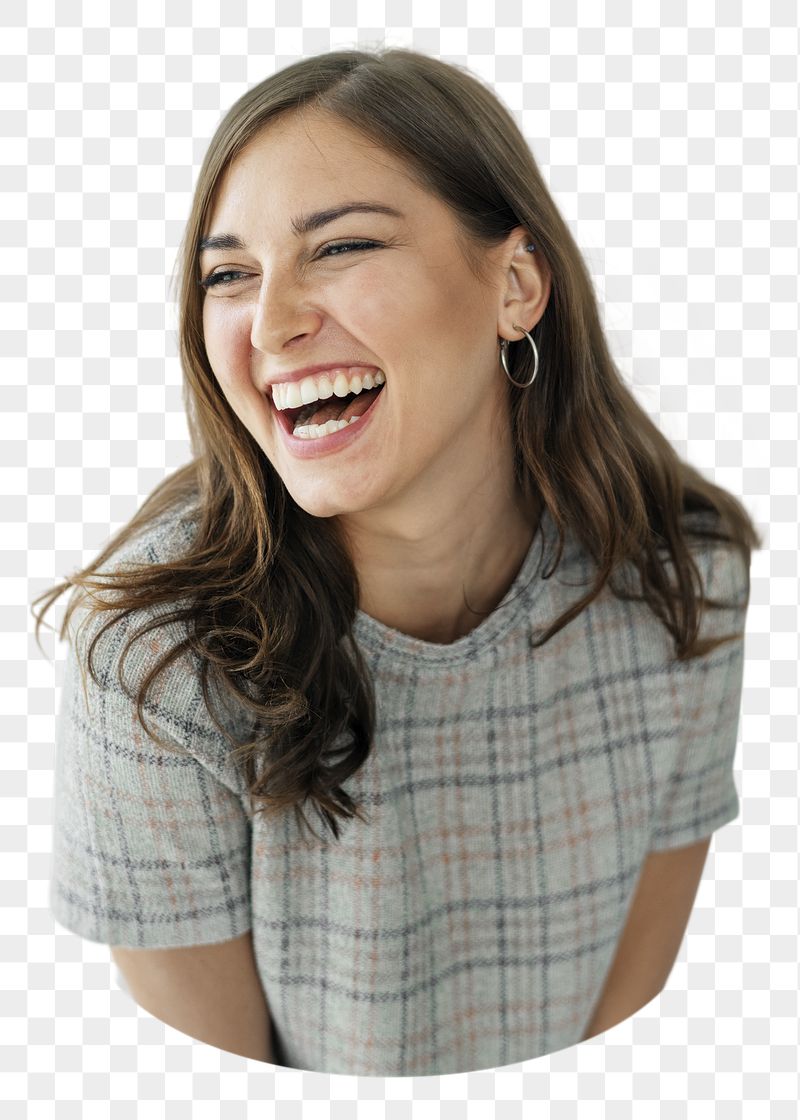 Businesswoman laughing png sticker, mental | Free PNG - rawpixel