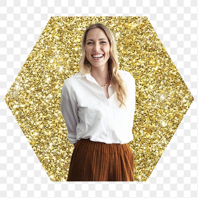 Businesswoman png badge sticker, gold | Free PNG - rawpixel