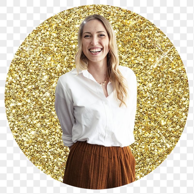 Businesswoman png badge sticker, gold | Free PNG - rawpixel